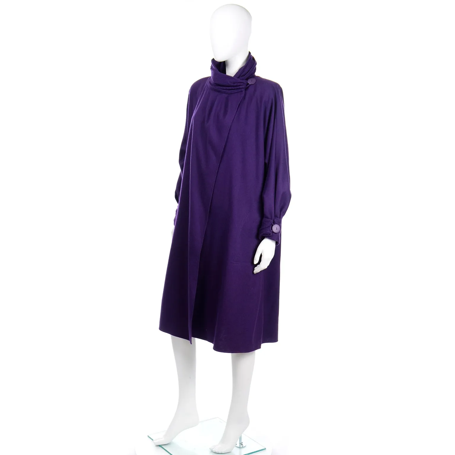 1980s David Ravel Purple Wool Coat