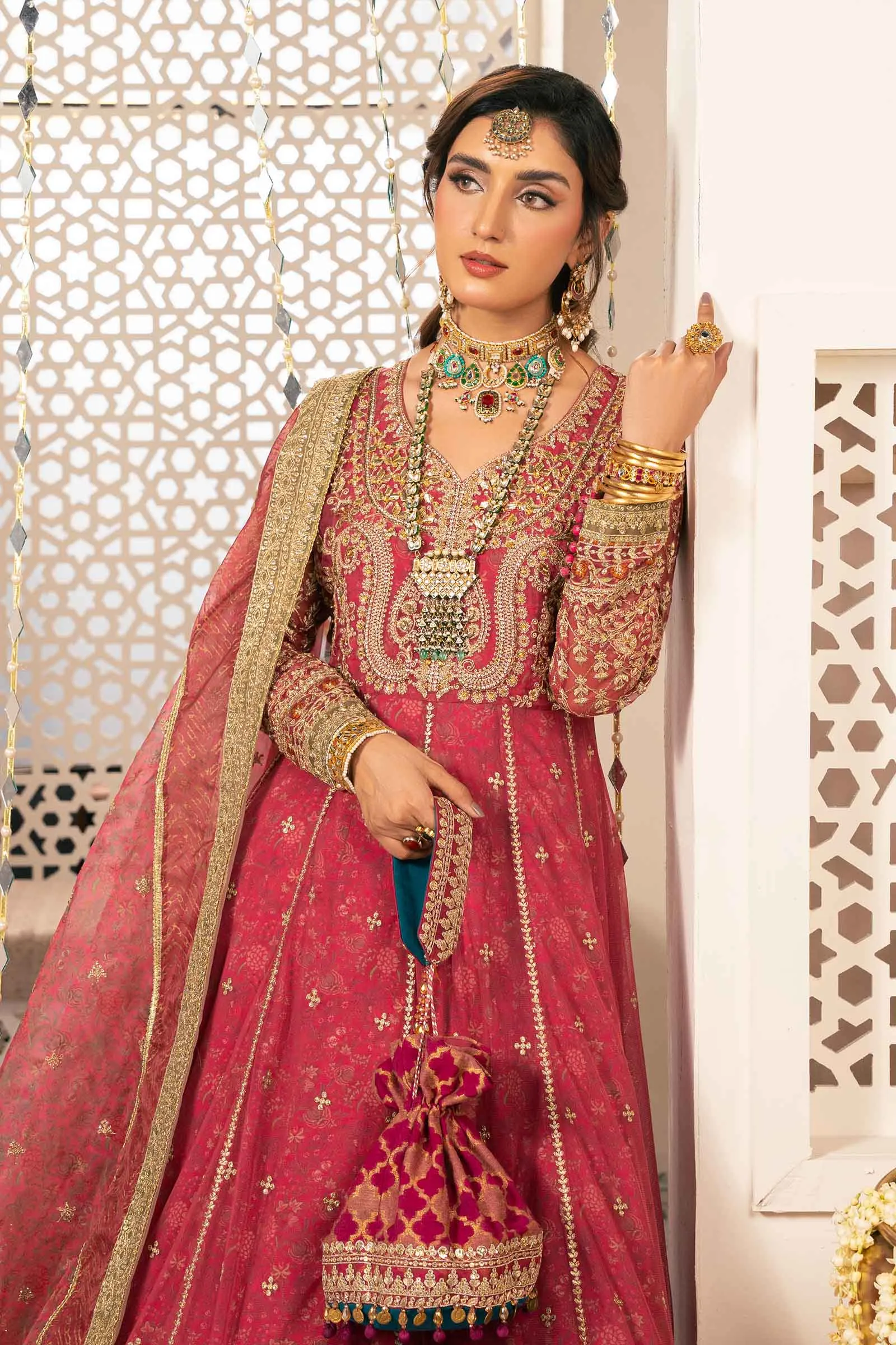 3 Piece Embroidered Net Suit | SF-W24-13