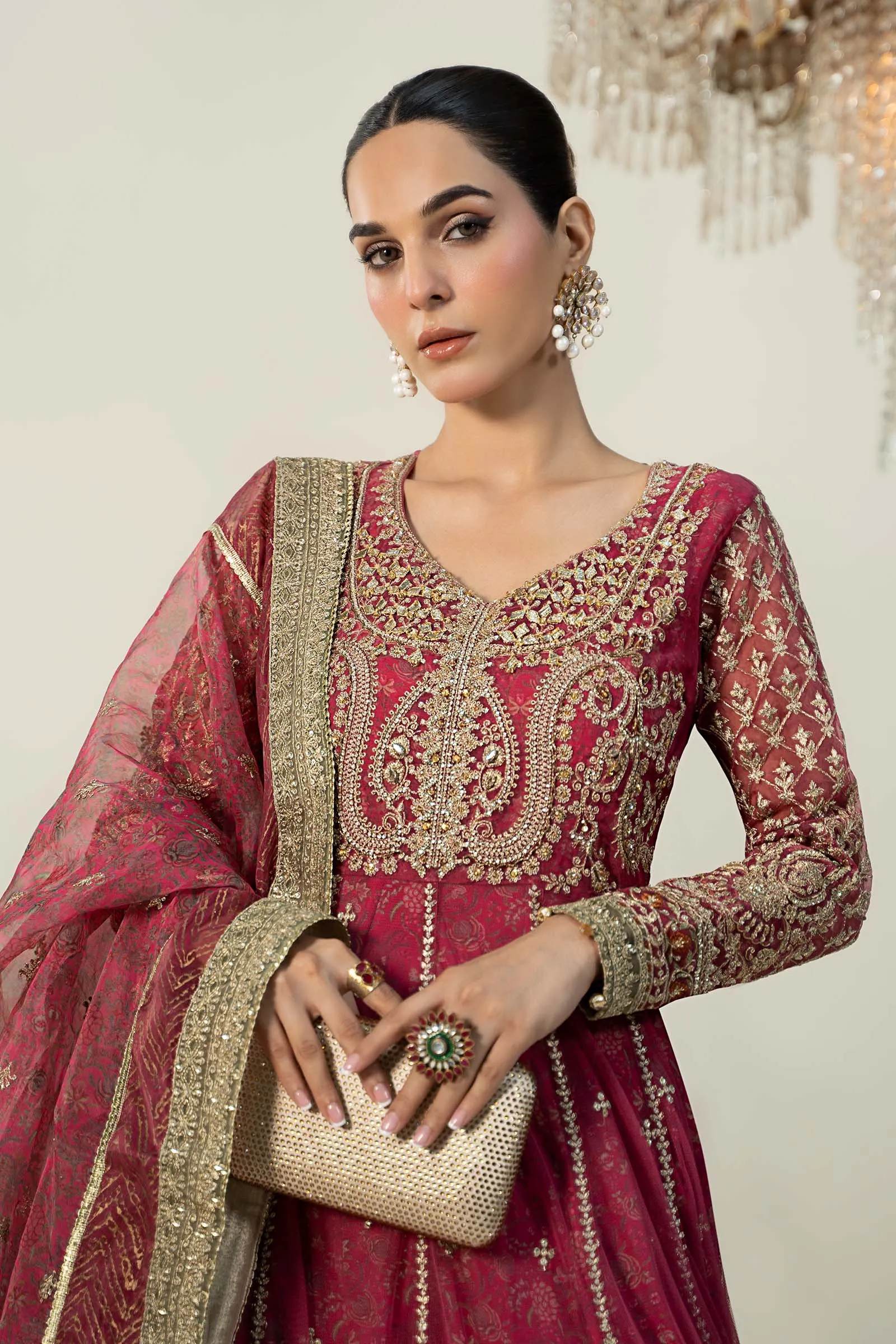 3 Piece Embroidered Net Suit | SF-W24-13