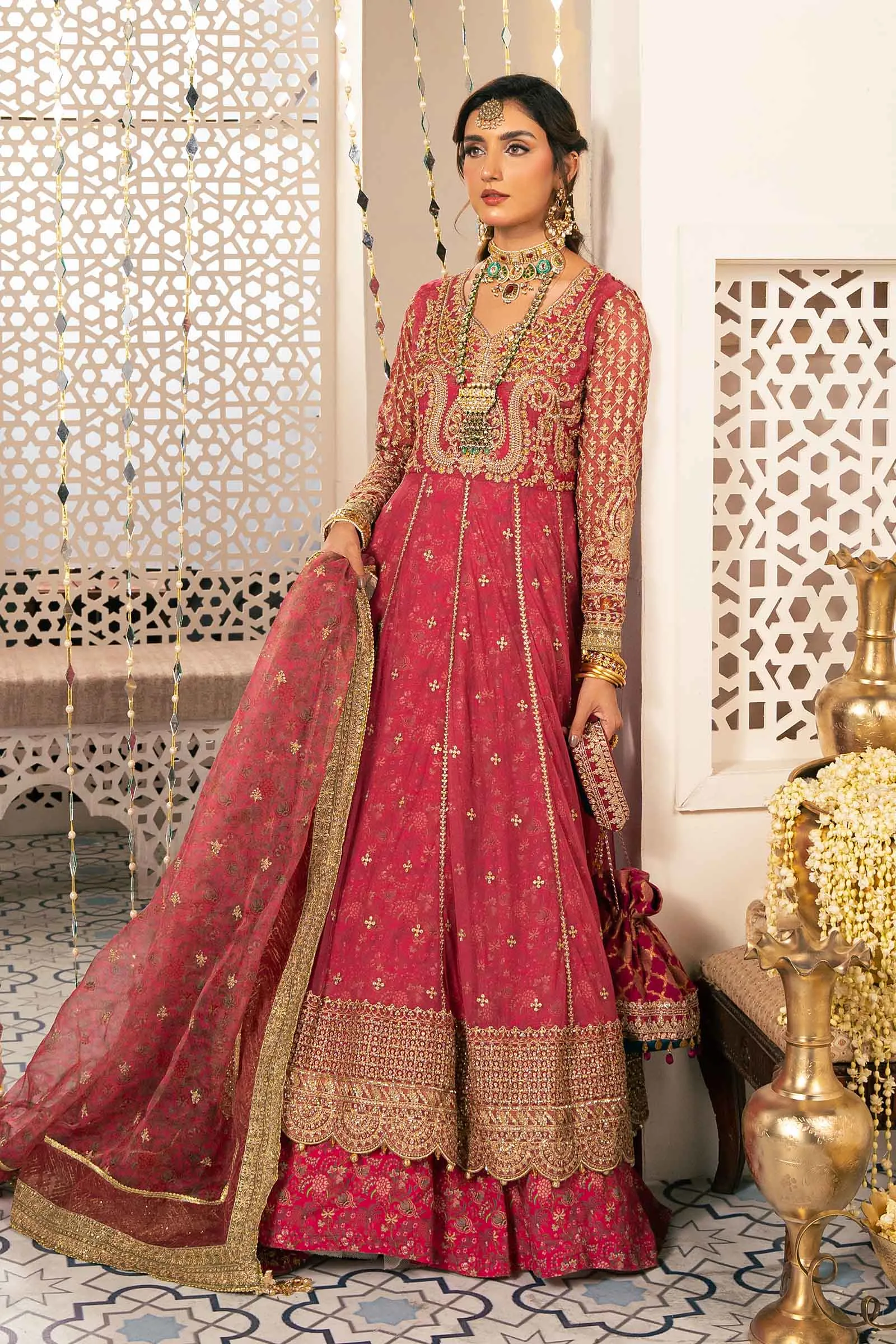 3 Piece Embroidered Net Suit | SF-W24-13