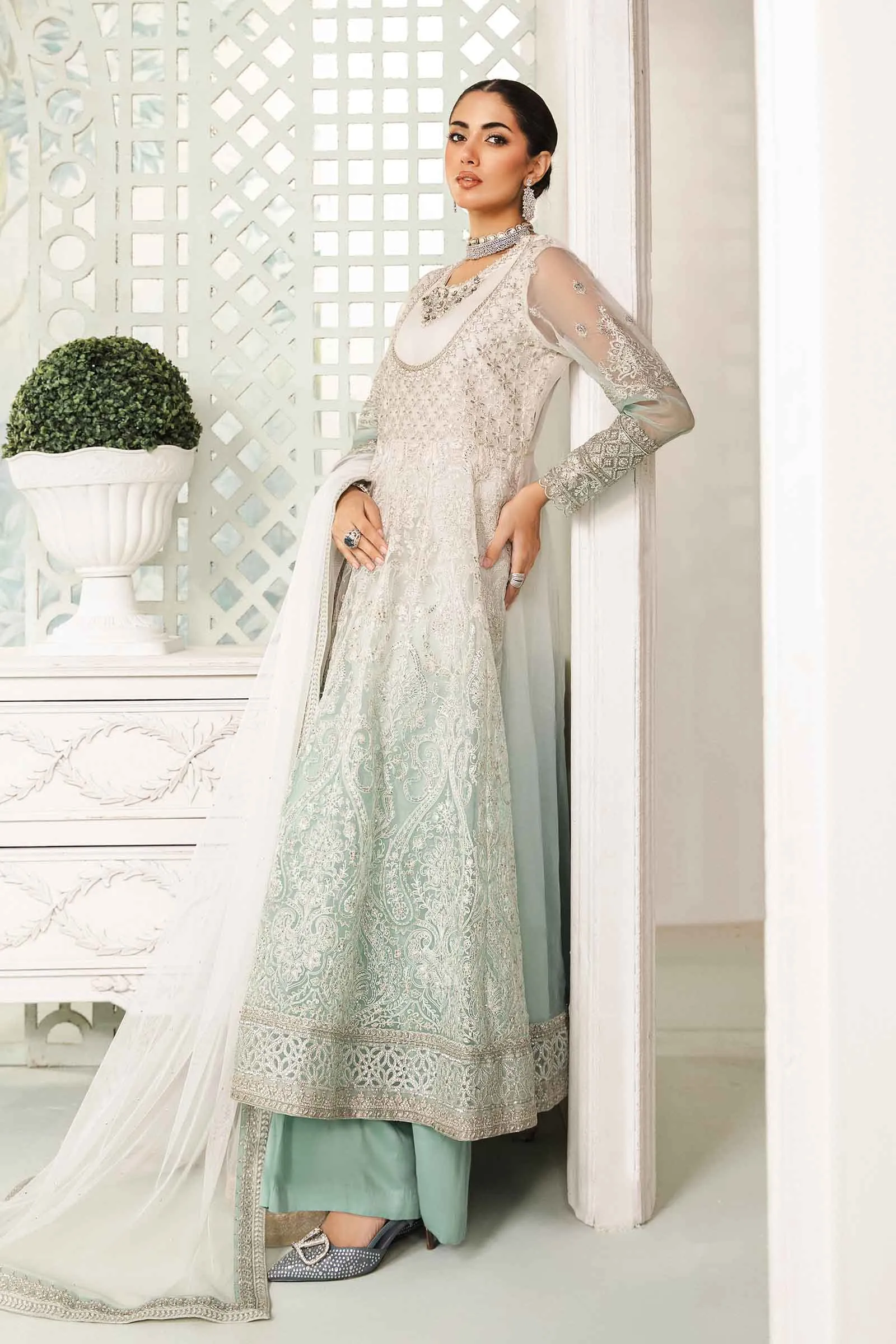 3 Piece Embroidered Organza Suit | SF-EA24-18