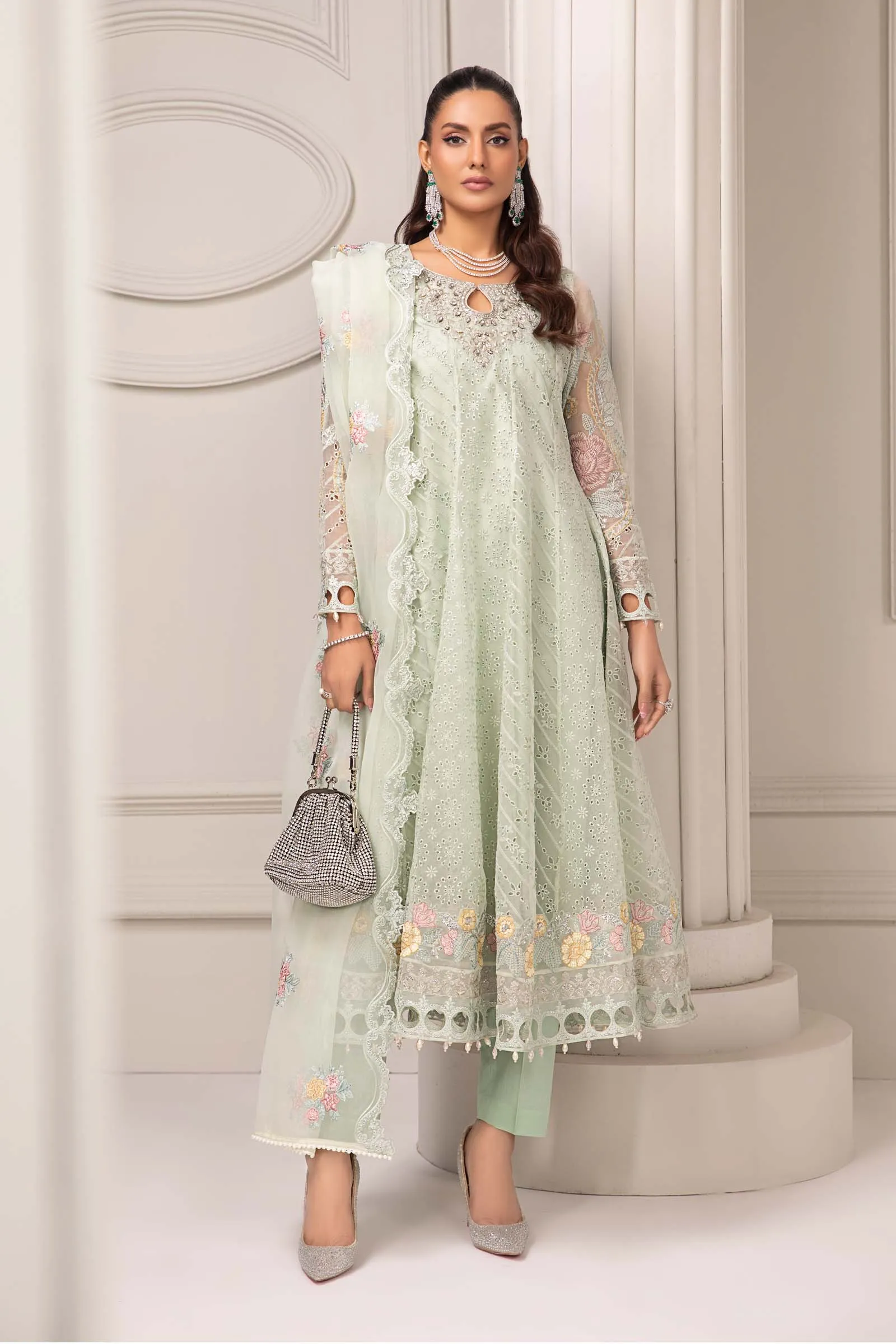 3 Piece Embroidered Organza Suit | SF-EF24-03