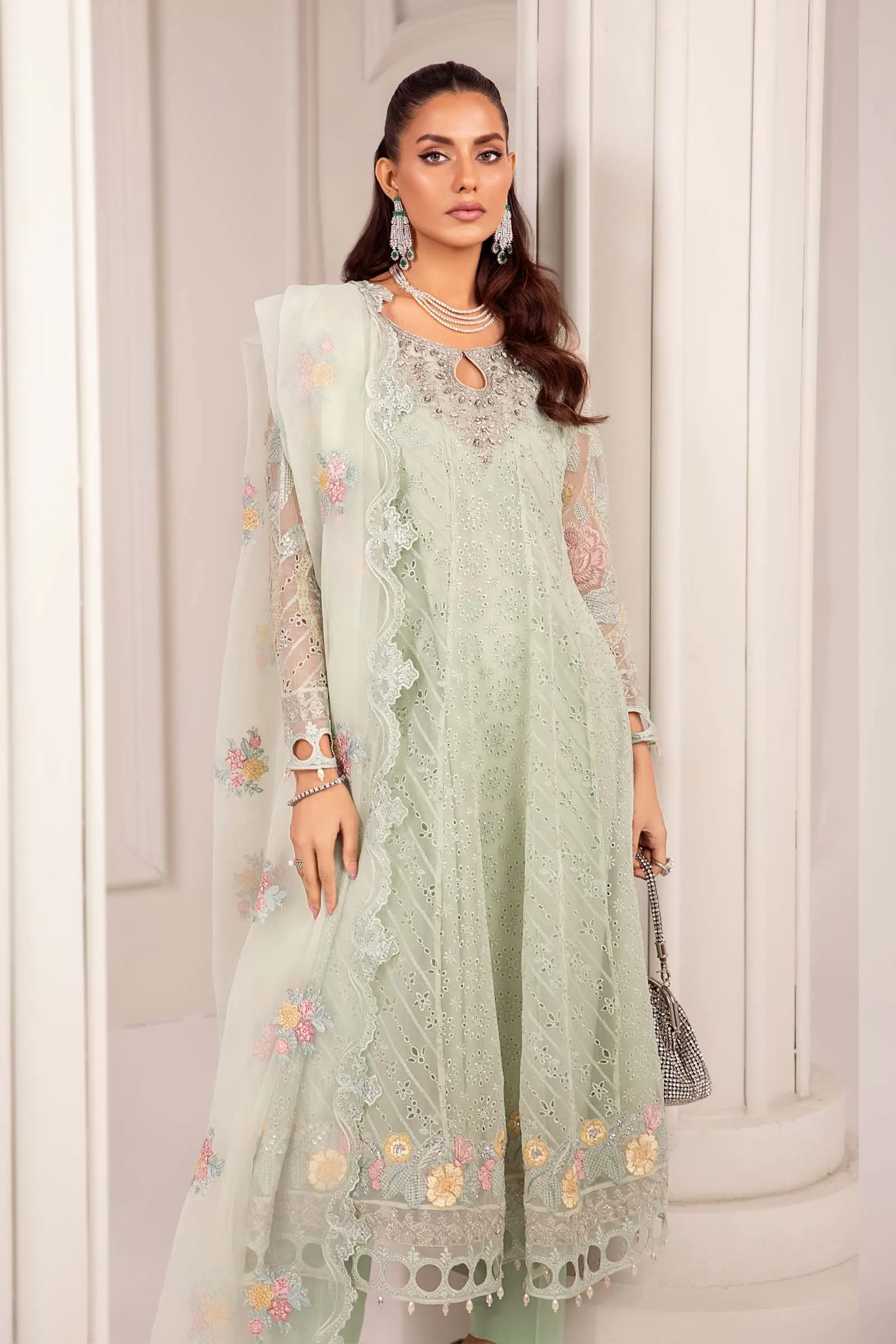 3 Piece Embroidered Organza Suit | SF-EF24-03