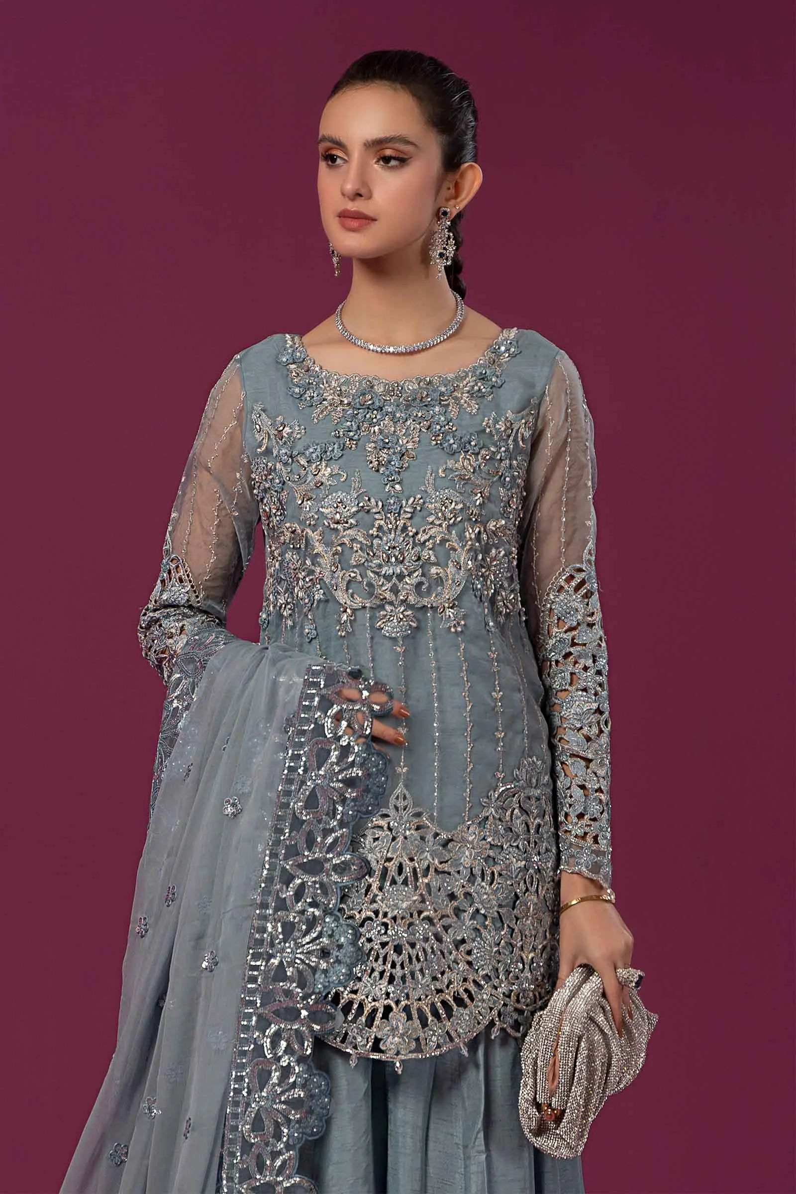 3 Piece Embroidered Organza Suit | SF-EF24-22