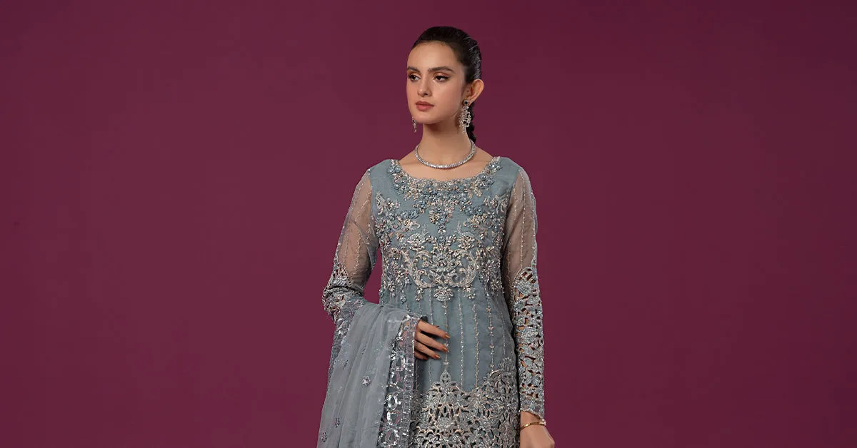 3 Piece Embroidered Organza Suit | SF-EF24-22