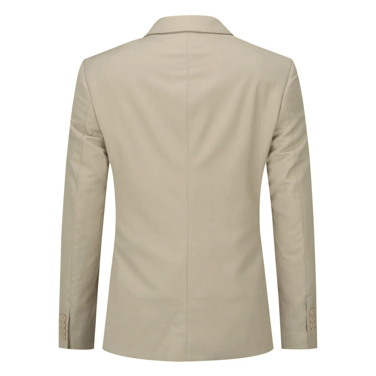 3-Piece Notched Lapel Casual Suit Beige