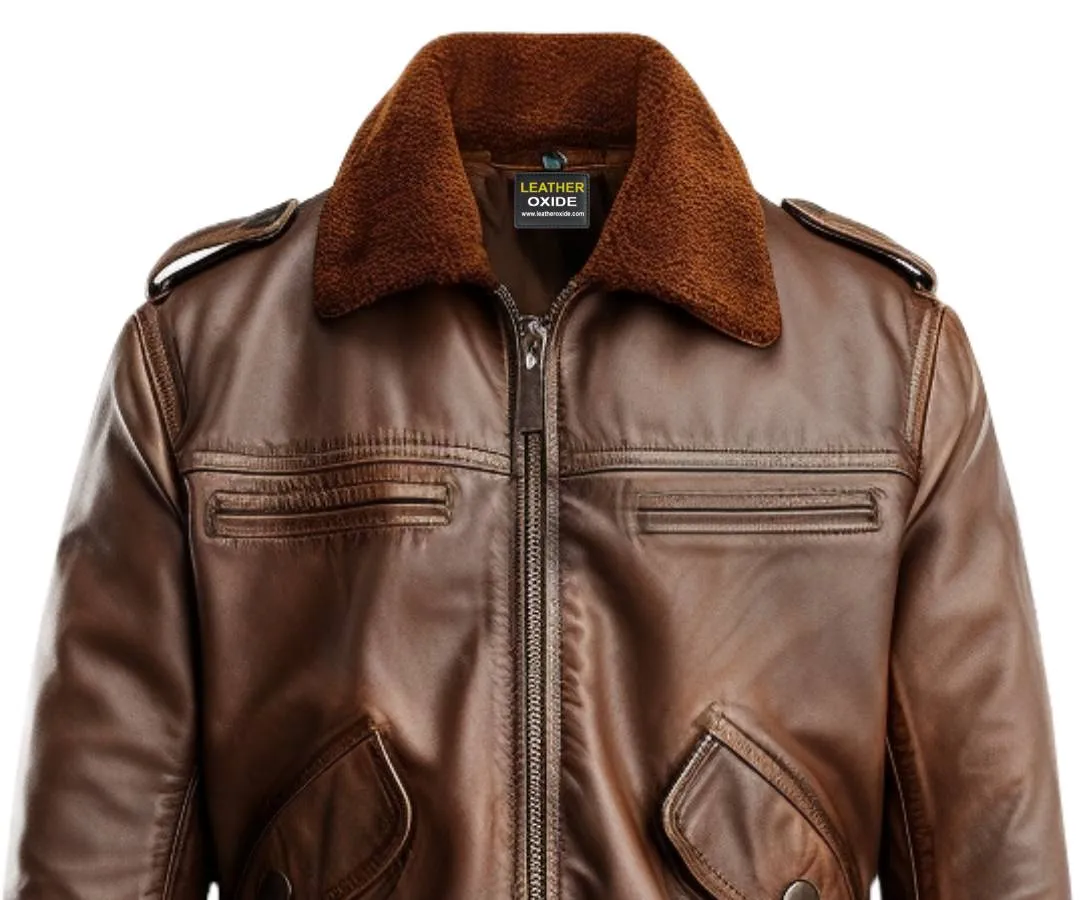 70's Vintage Brown Leather Jacket