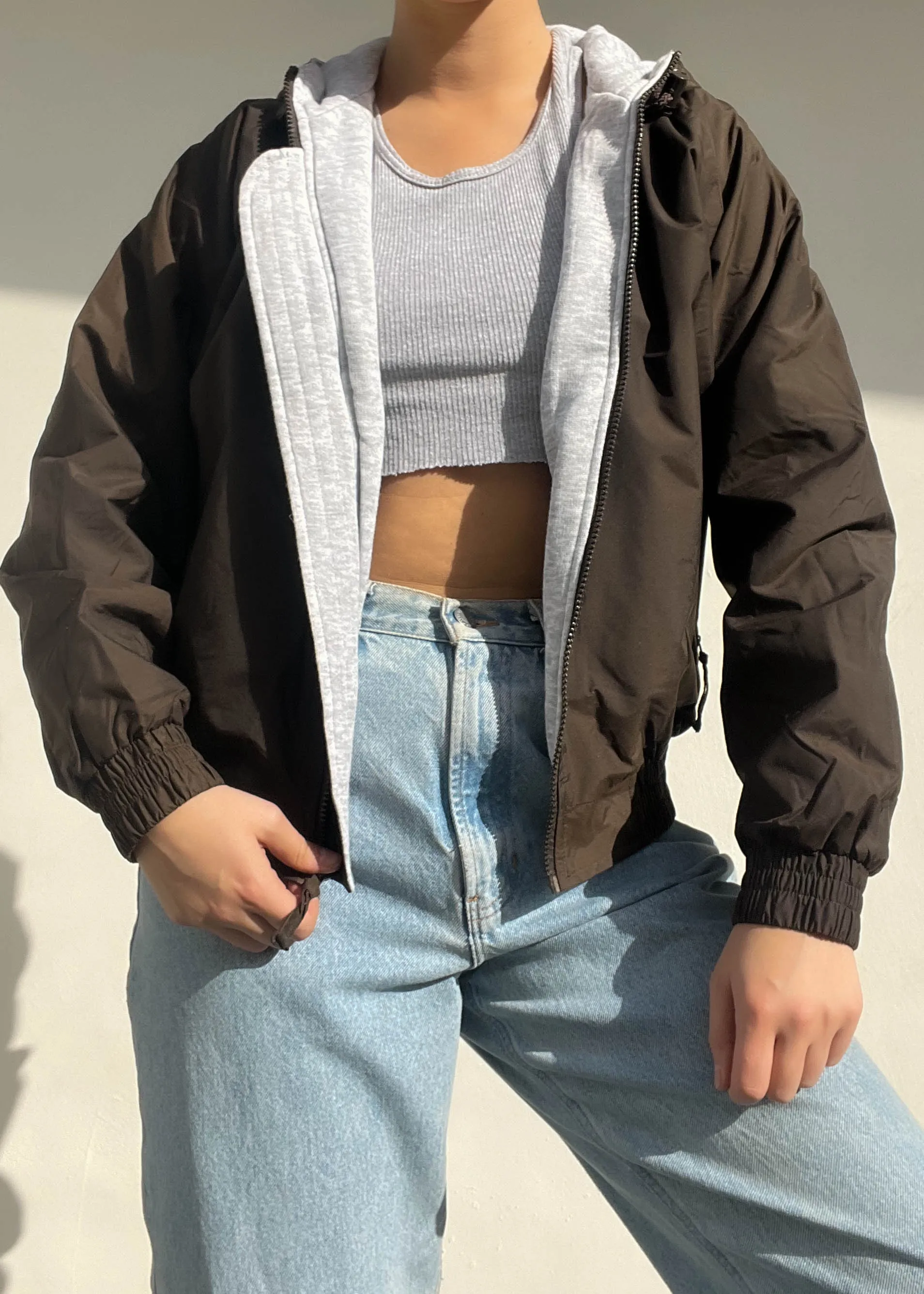 90's Chocolate Brown Bomber (S)