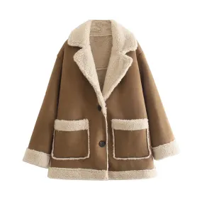 A&A Faux Fur Wool Fleece Coat