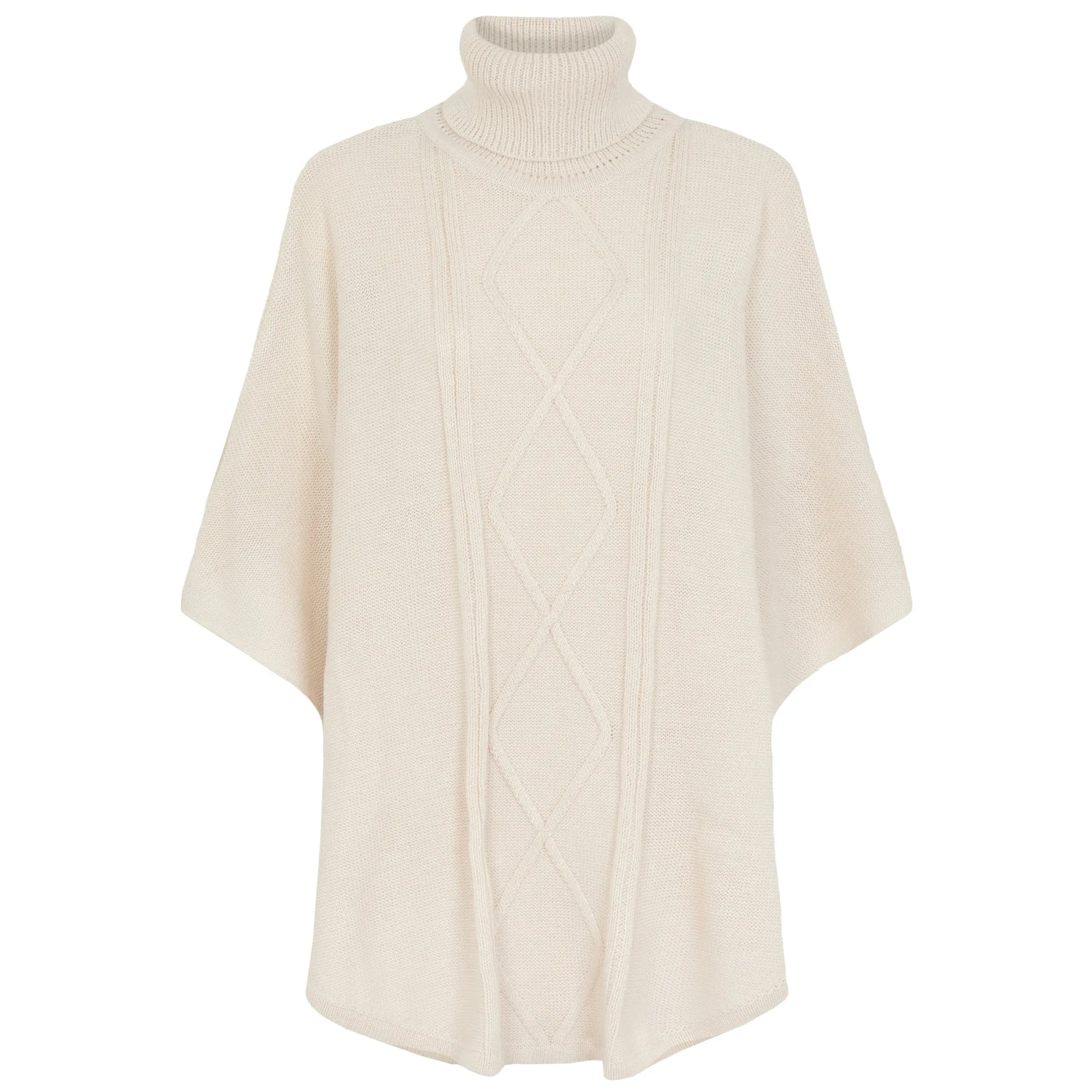 Accessorize London Women's  Natural Cable Knit Poncho