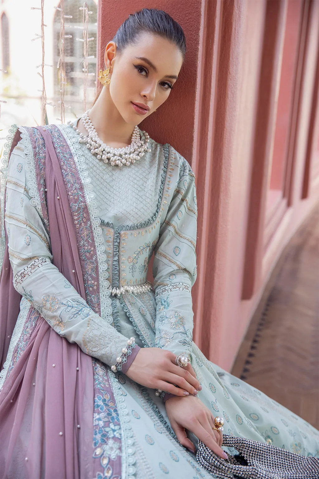 AJR Moksha Alif Luxury Lawn Collection – Nazmin