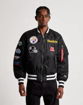 Alpha Industries MA-1 Reversible Pittsburgh Steelers Bomber Varsity Jacket