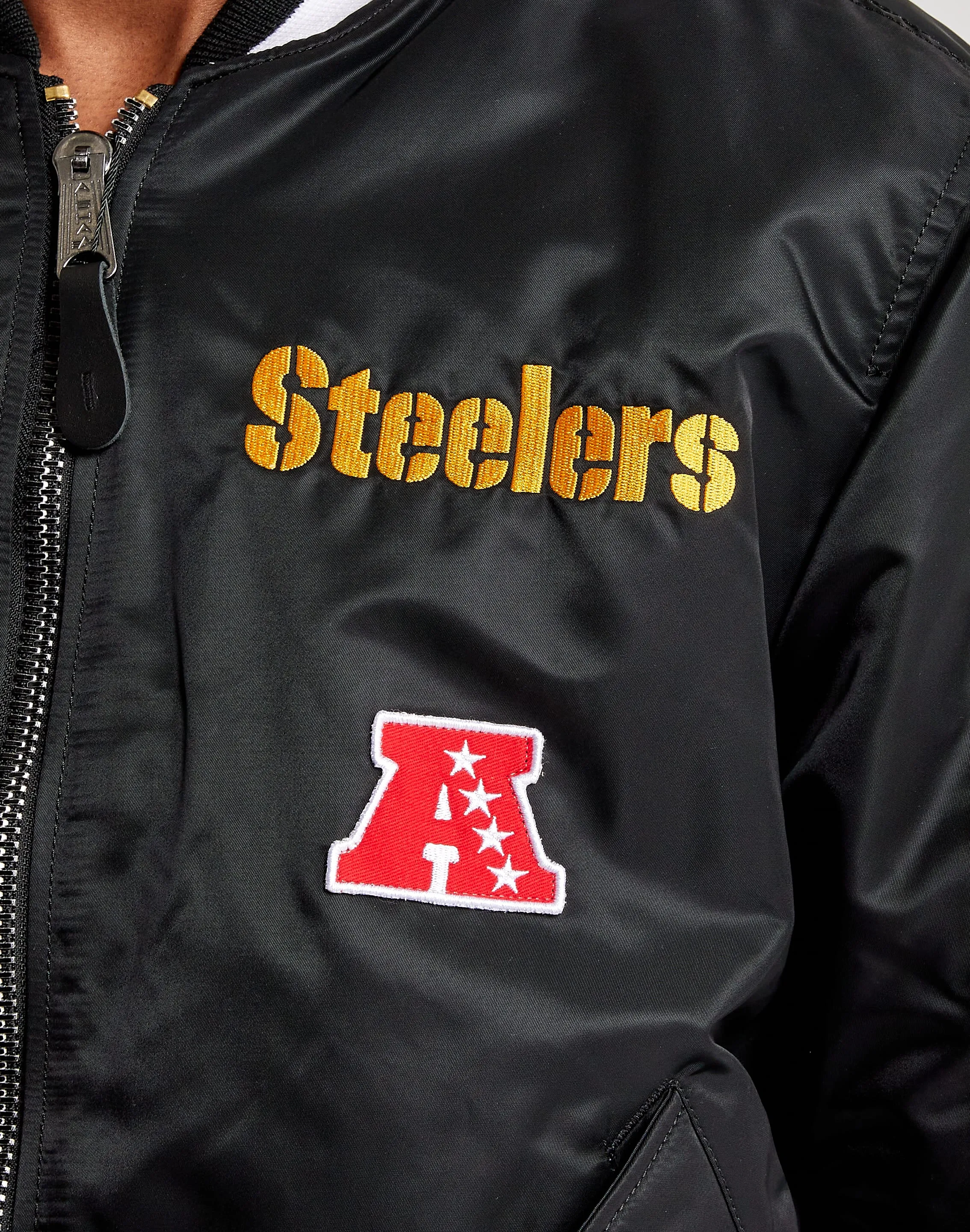 Alpha Industries MA-1 Reversible Pittsburgh Steelers Bomber Varsity Jacket