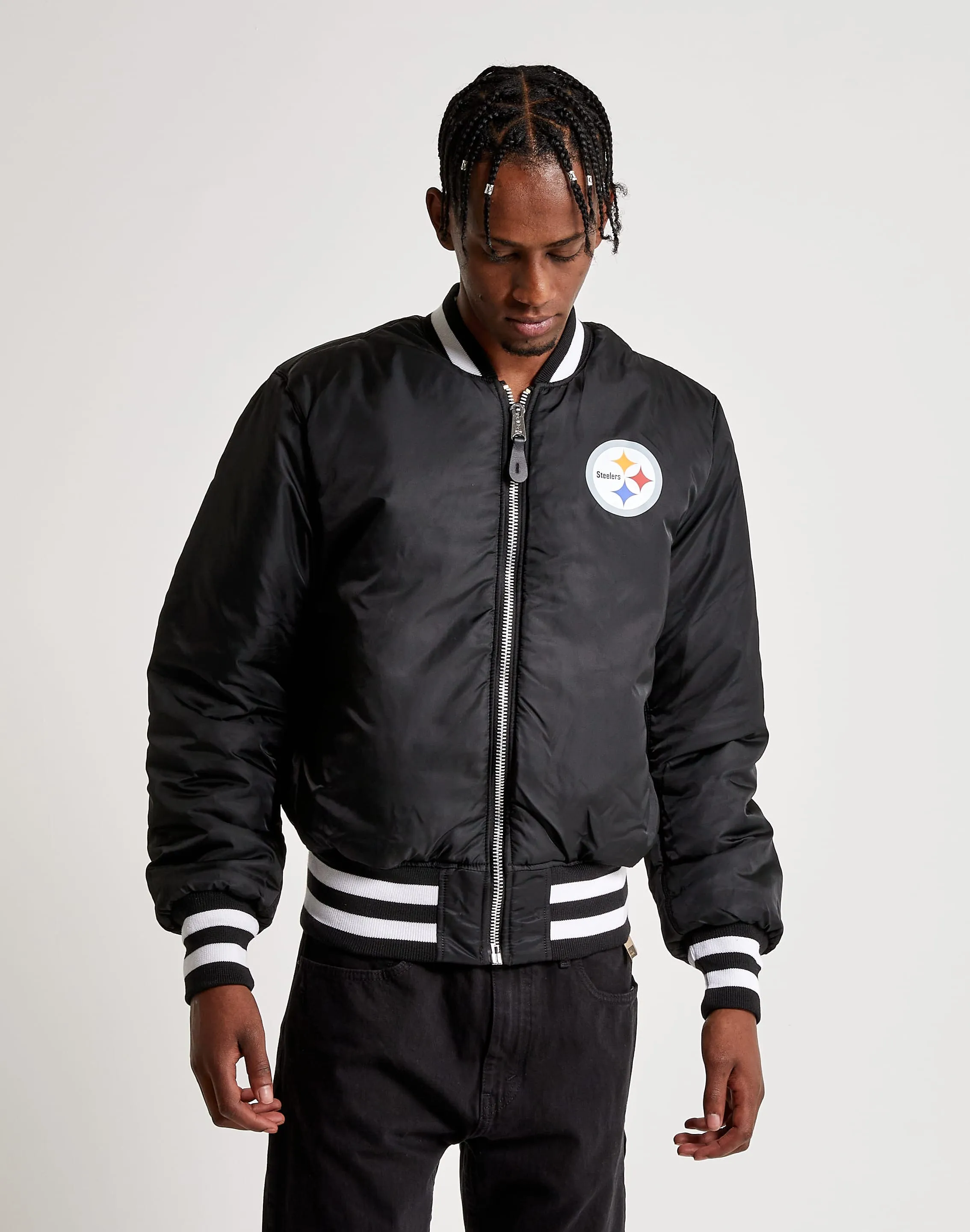 Alpha Industries MA-1 Reversible Pittsburgh Steelers Bomber Varsity Jacket