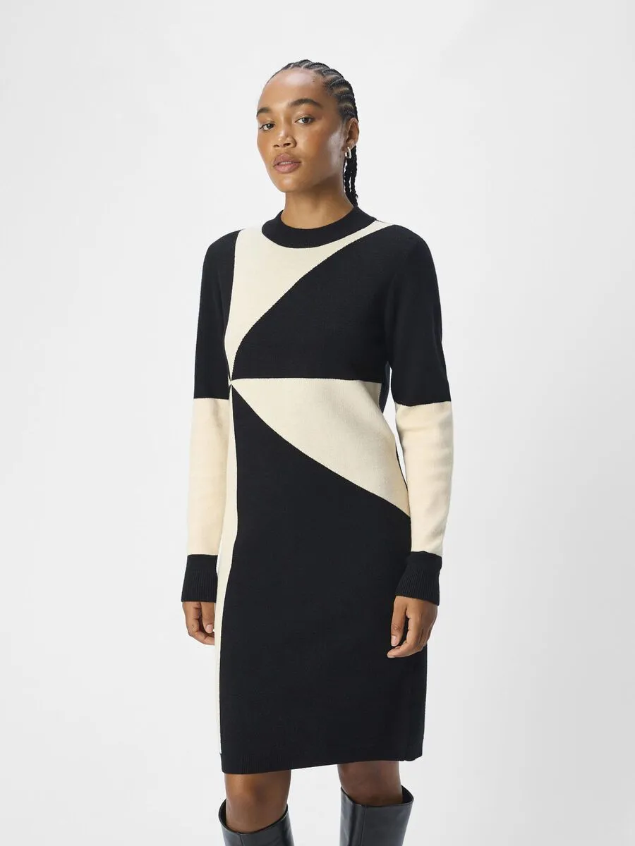 Ann Knit Dress (Black/Sandshell)