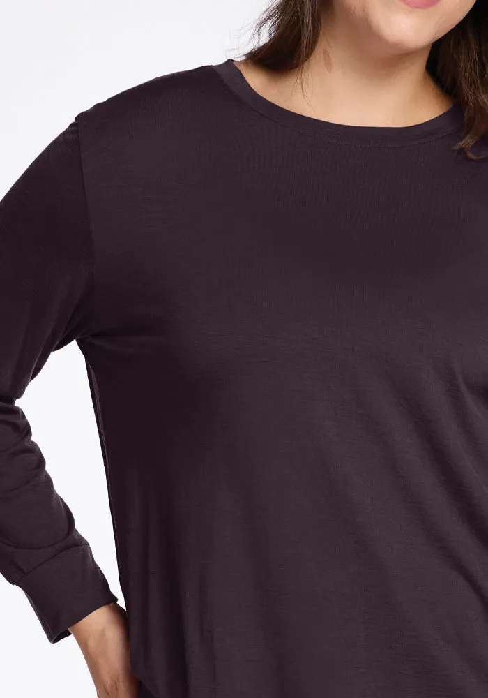 Ashlie Lounge Top - Chocolate Plum