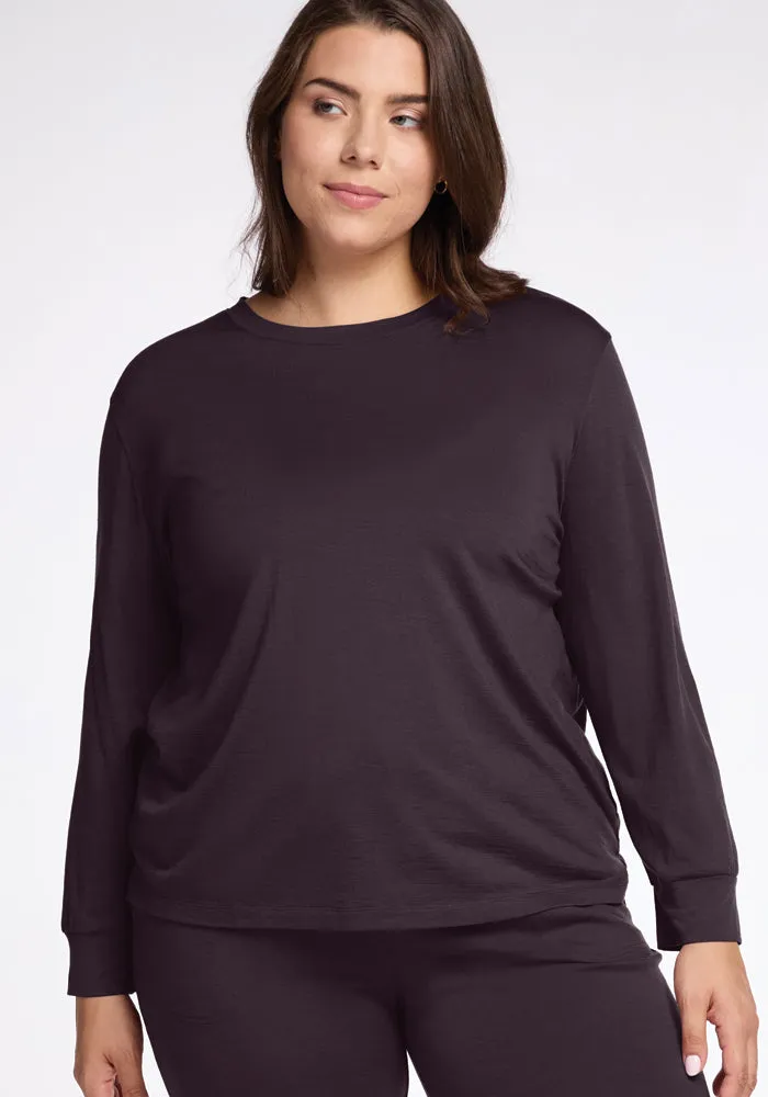 Ashlie Lounge Top - Chocolate Plum