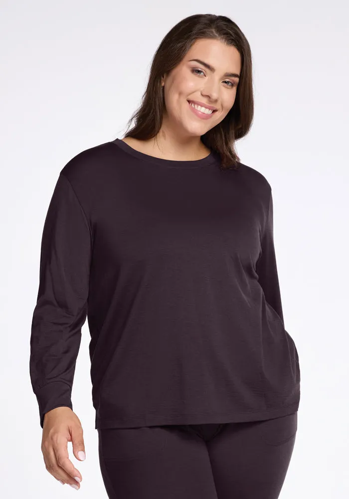 Ashlie Lounge Top - Chocolate Plum