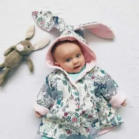 Baby Rabbit 3D Ear Floral Jacket