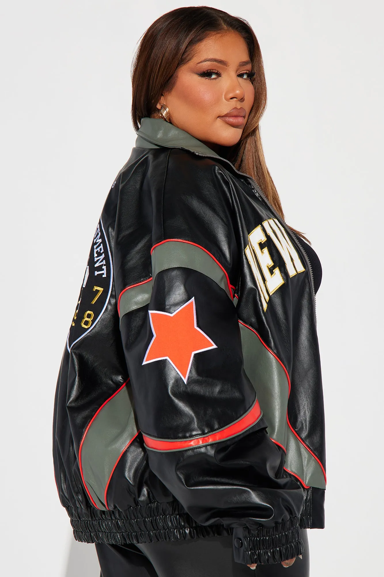 Baller Shot Caller Bomber Jacket - Black/combo