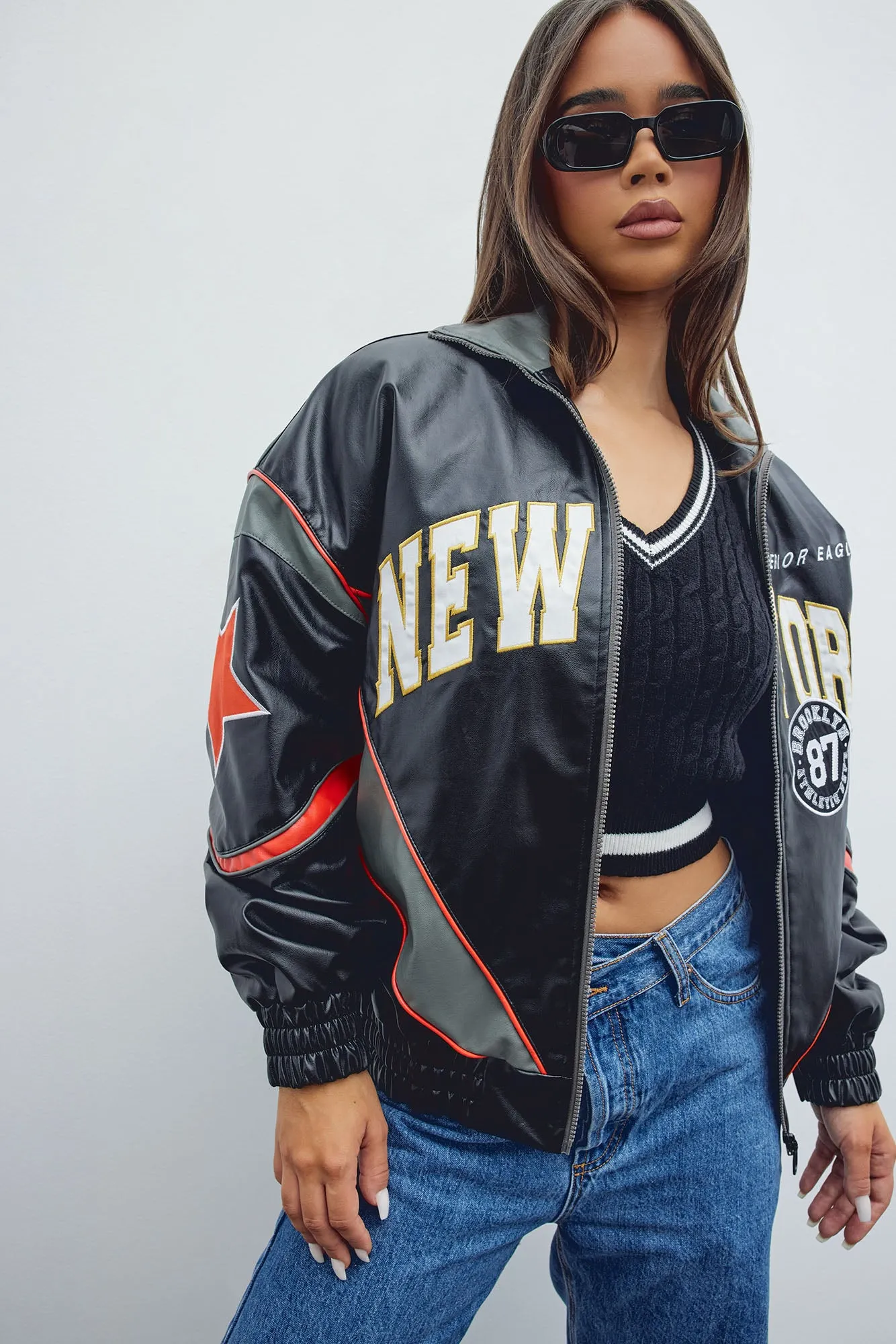 Baller Shot Caller Bomber Jacket - Black/combo