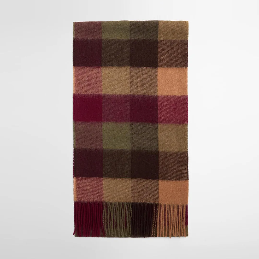 Barbour Red Tattersall Lambswool Scarf