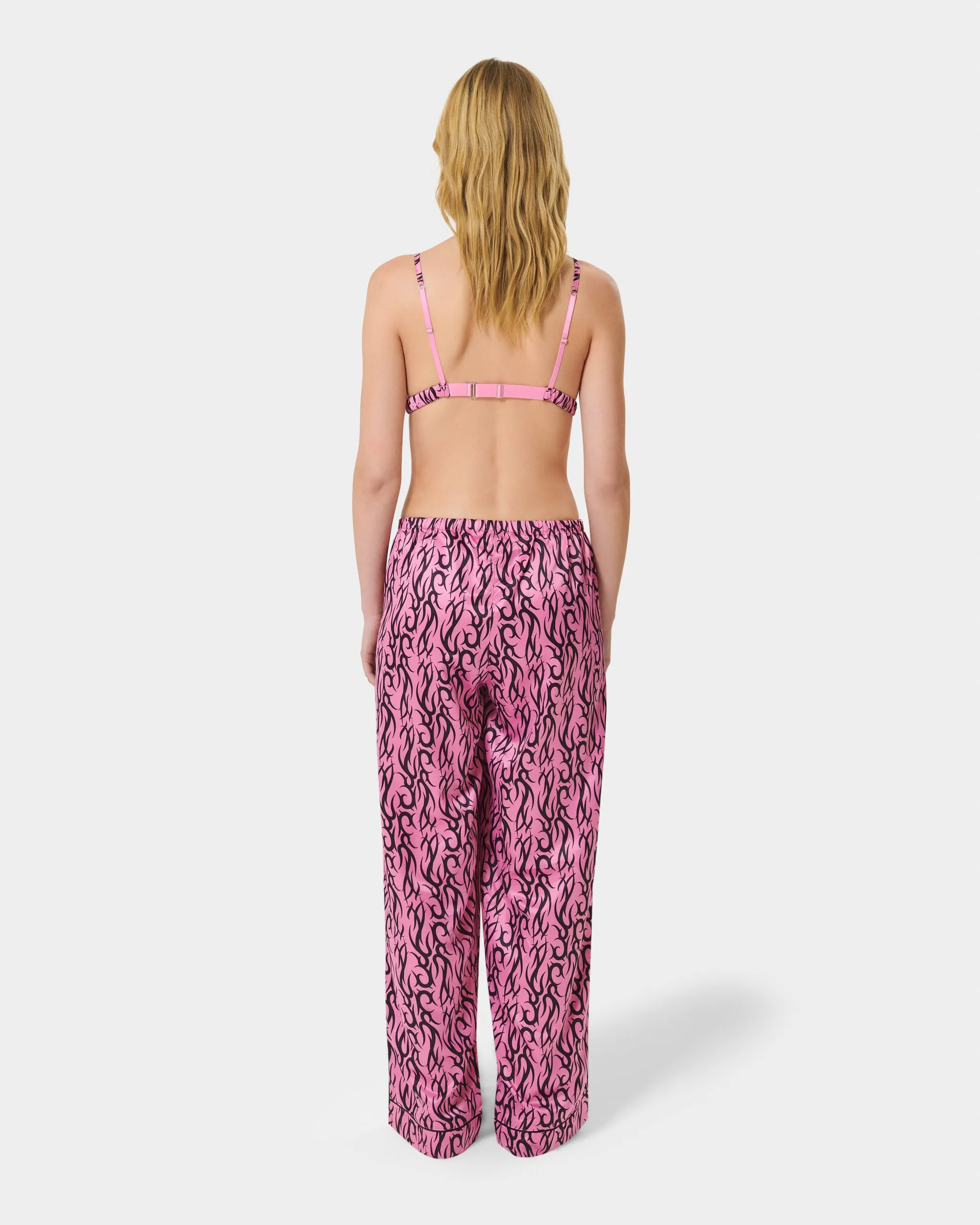 BB x Ashley Williams Tattoo Print Luxury Satin Trousers