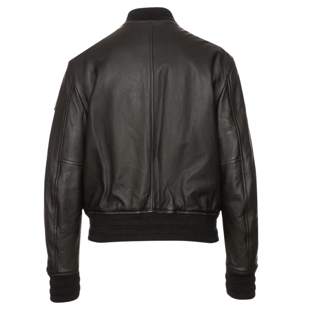 Belstaff Willow Black Leather Bomber Jacket