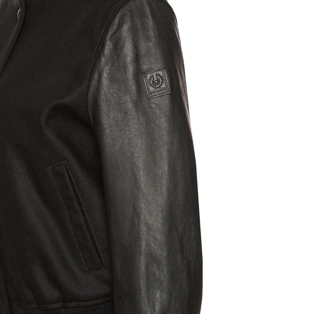 Belstaff Willow Black Leather Bomber Jacket