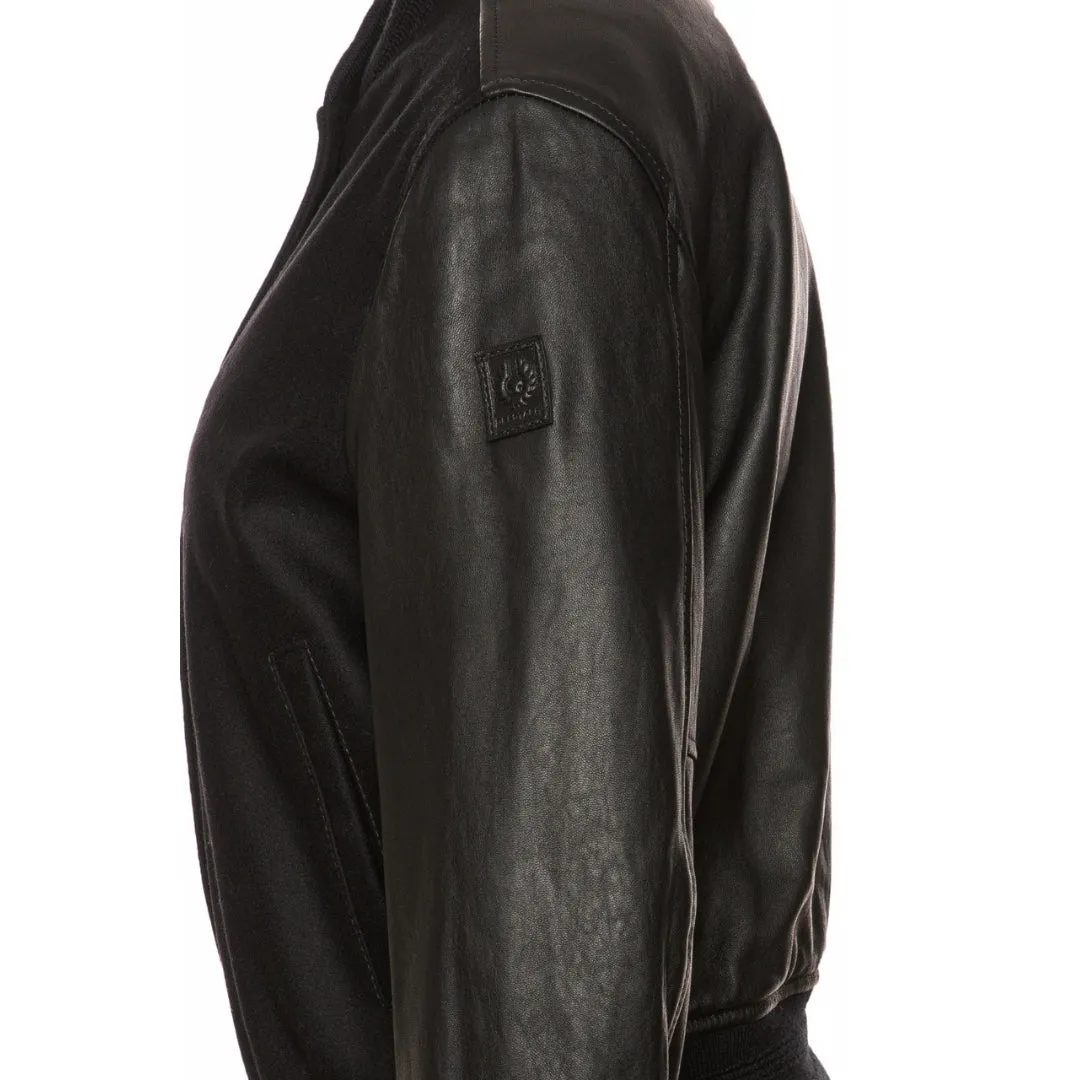 Belstaff Willow Black Leather Bomber Jacket