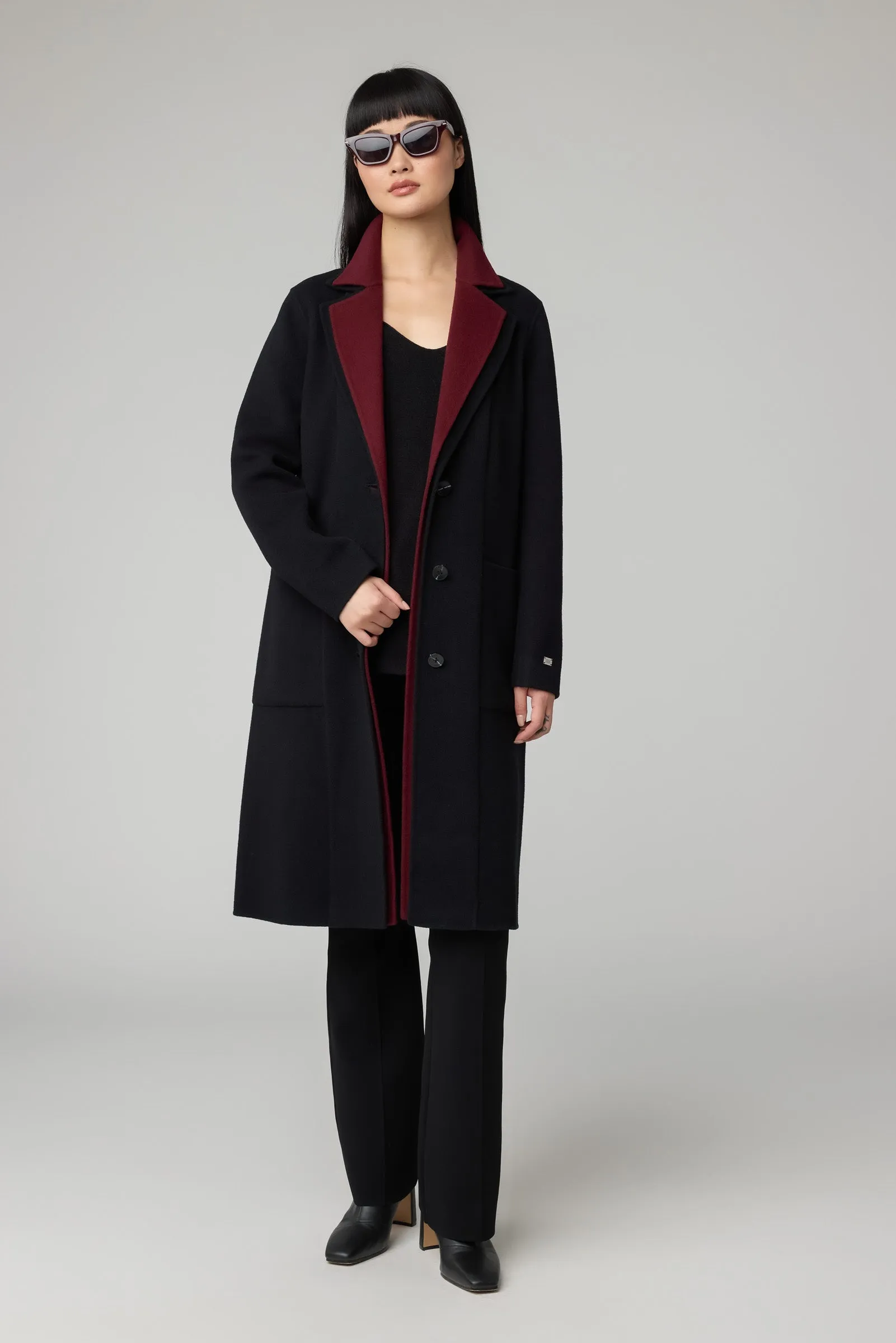 BENICIA DOUBLE COLLAR WOOL COAT