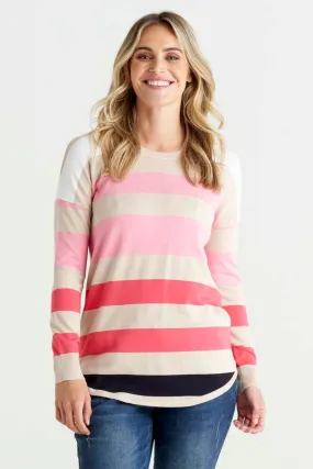 Betty Basics Sophie Knit Jumper in Dawn Stripe