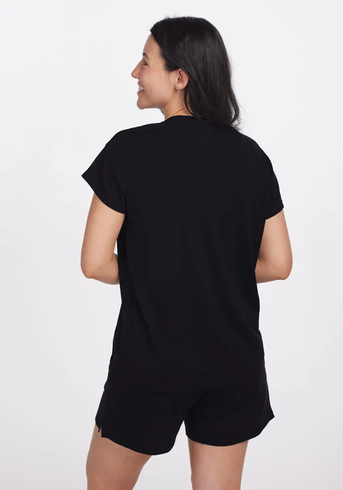 Billie Lounge Tee - Black