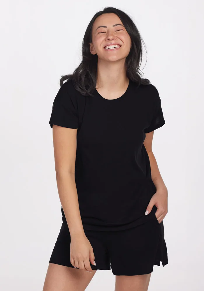 Billie Lounge Tee - Black