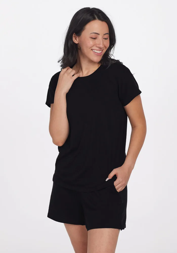 Billie Lounge Tee - Black