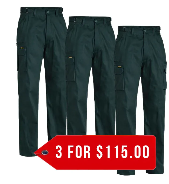 Bisley Original 8 Pocket Cargo Pant-3 Pack-(BPC6007-1)