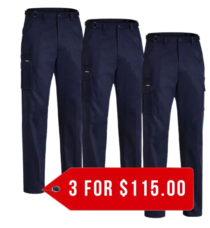 Bisley Original 8 Pocket Cargo Pant-3 Pack-(BPC6007-1)