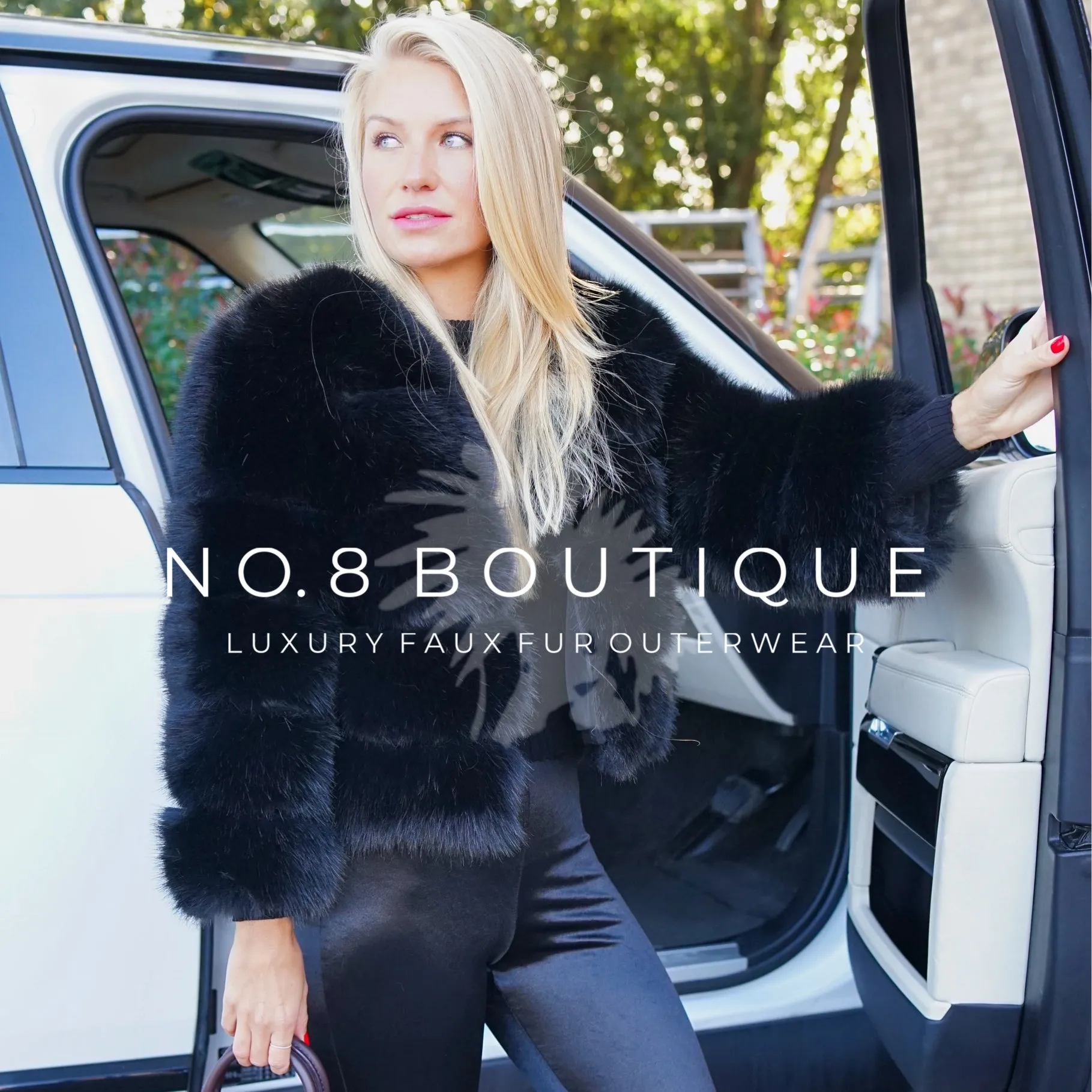 Black Faux Fur Jacket With 5 Rows