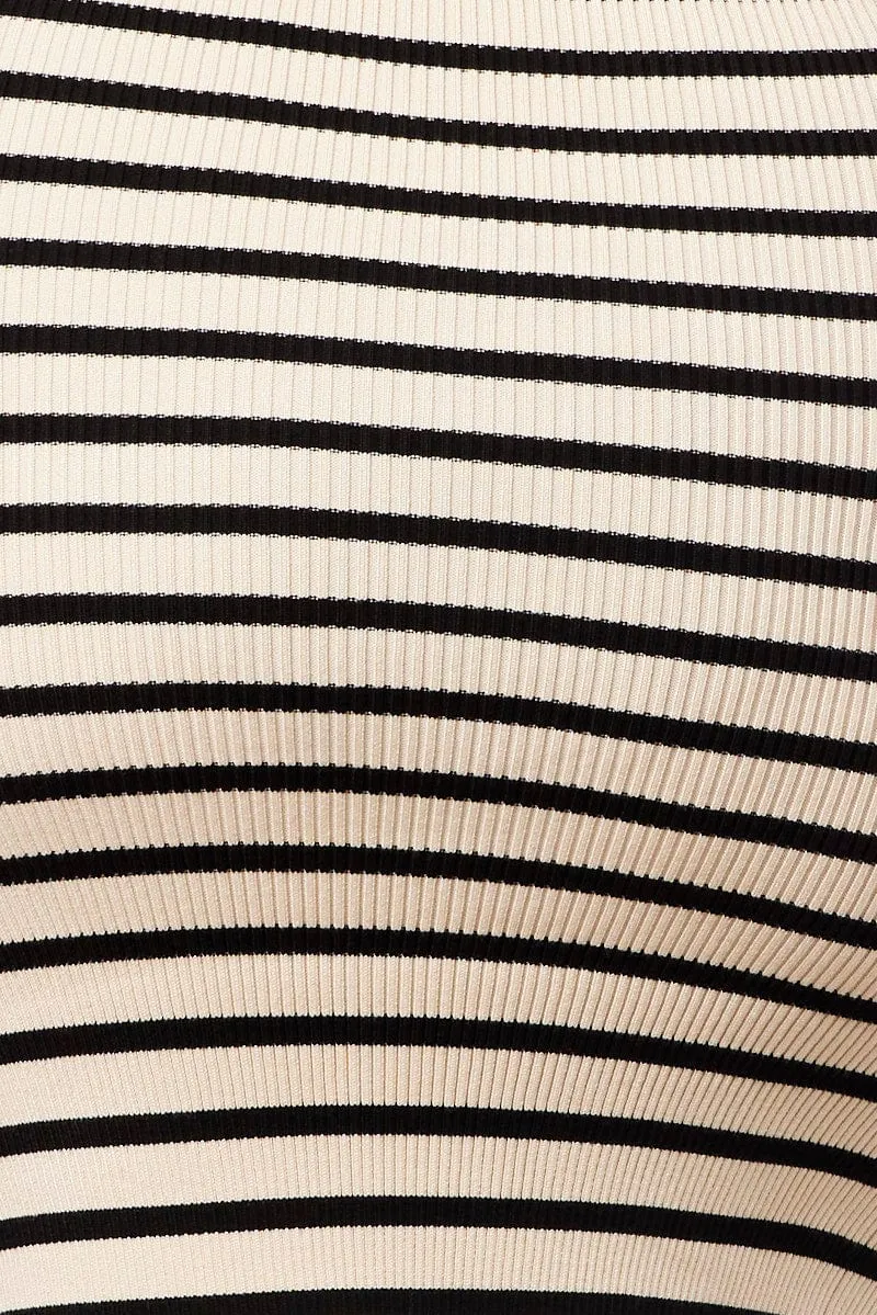 Black Stripe Stripe Knit Dress