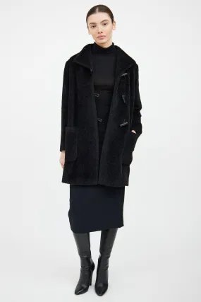 Black Wool Toggle Coat