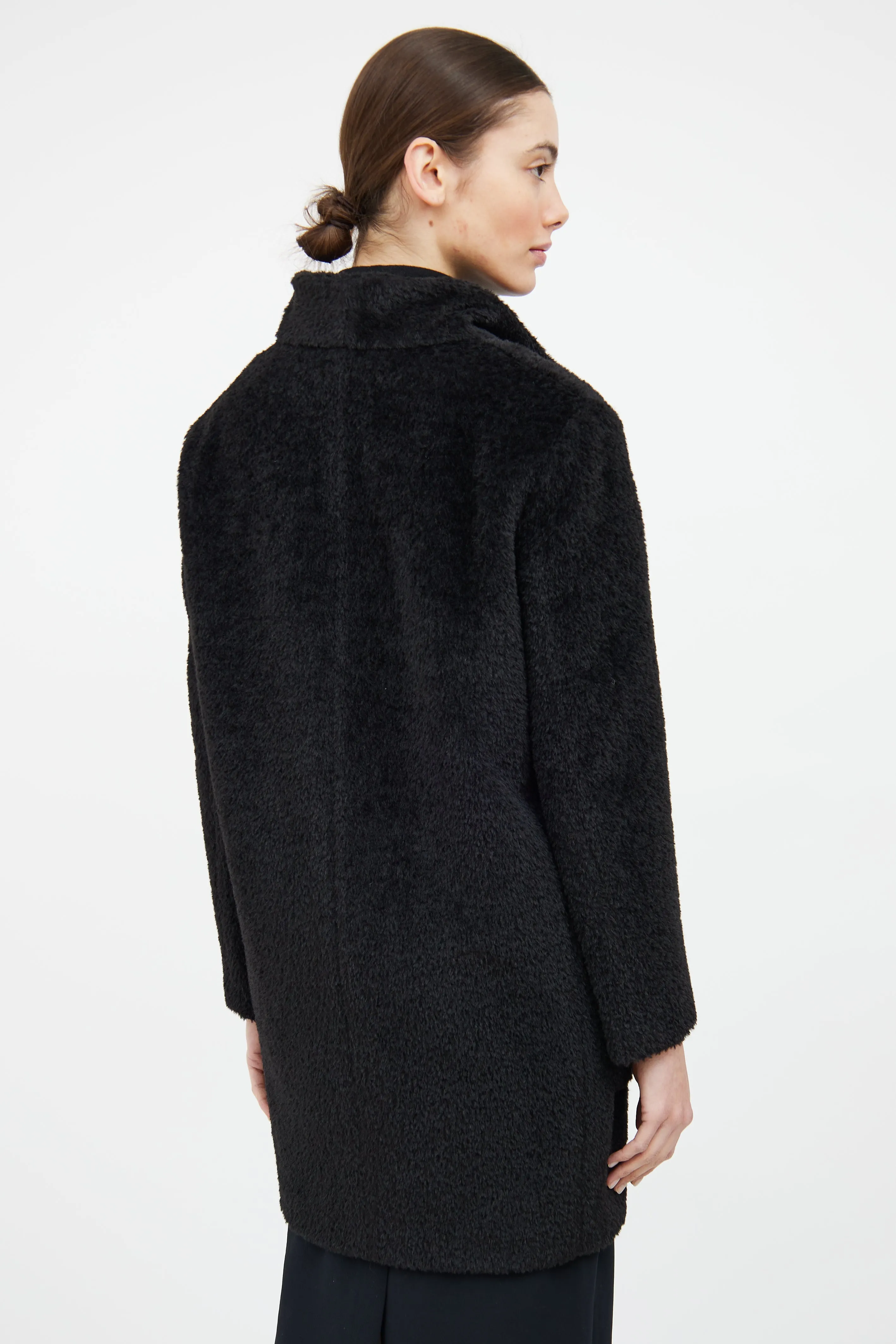 Black Wool Toggle Coat