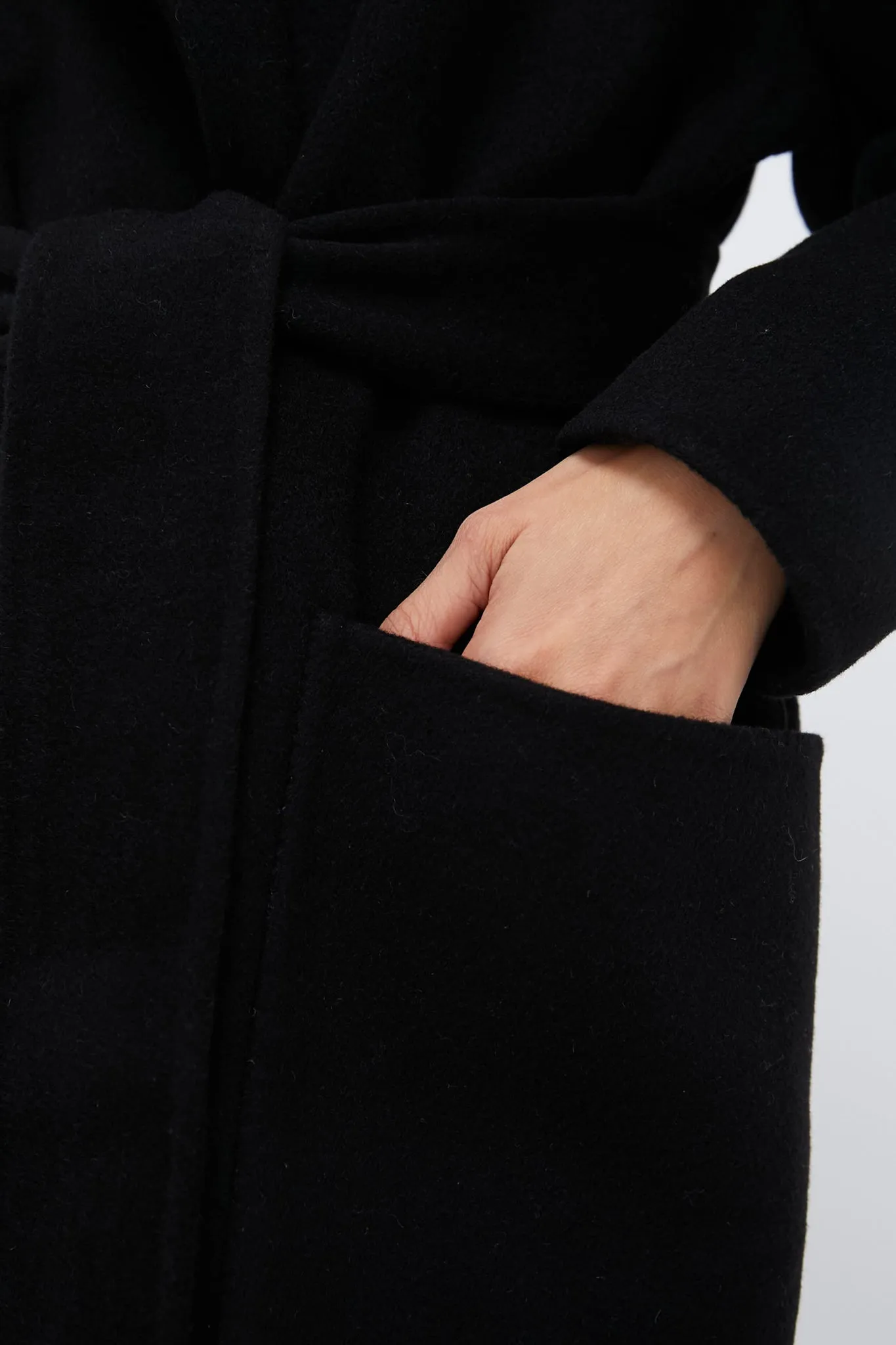 Black Wool Trinity Coat