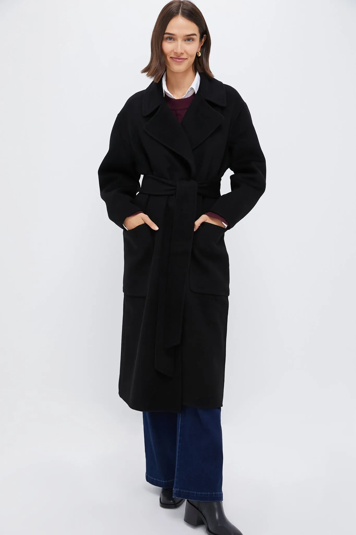 Black Wool Trinity Coat