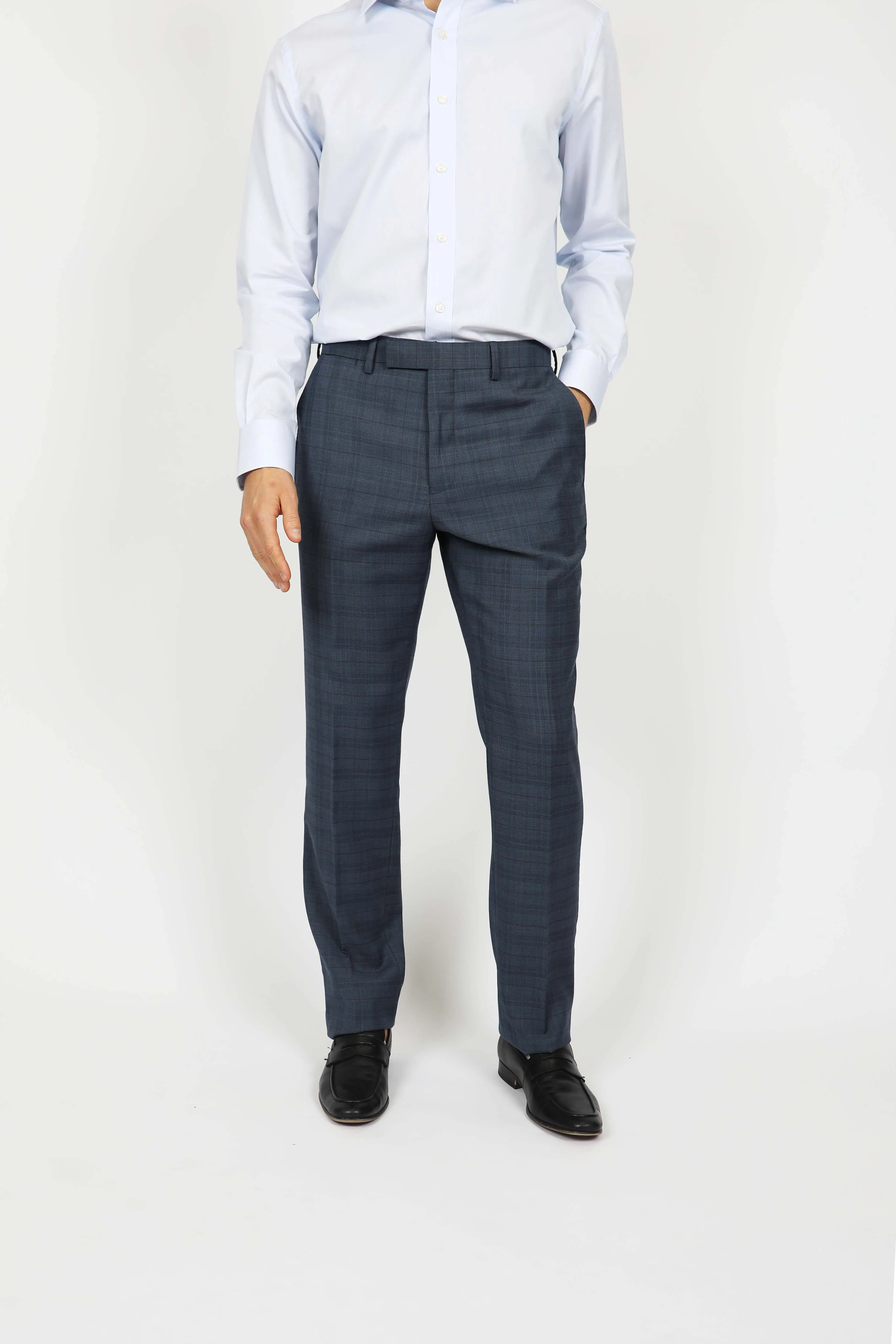 Blue Indigo Brinsley Check Trouser