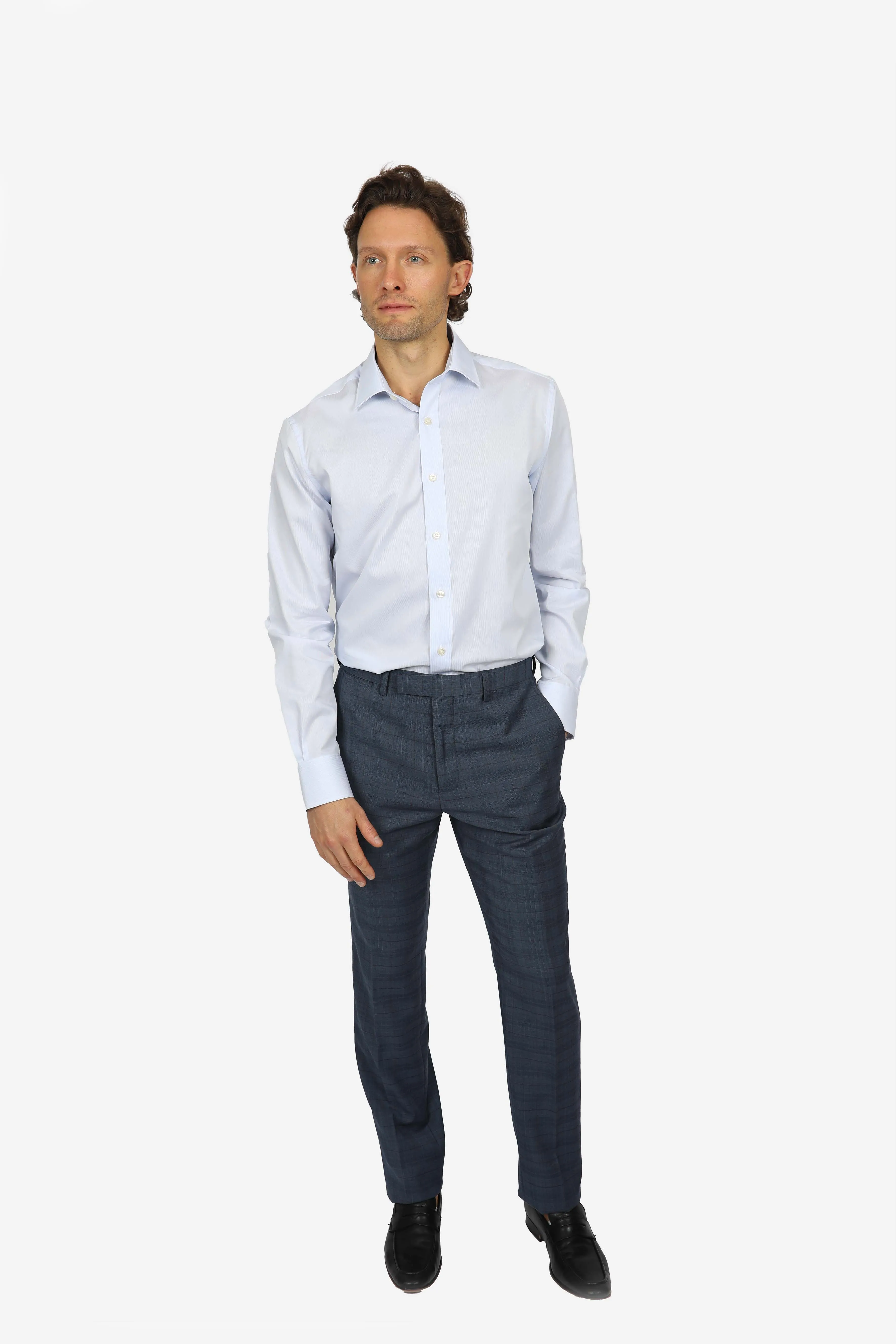 Blue Indigo Brinsley Check Trouser