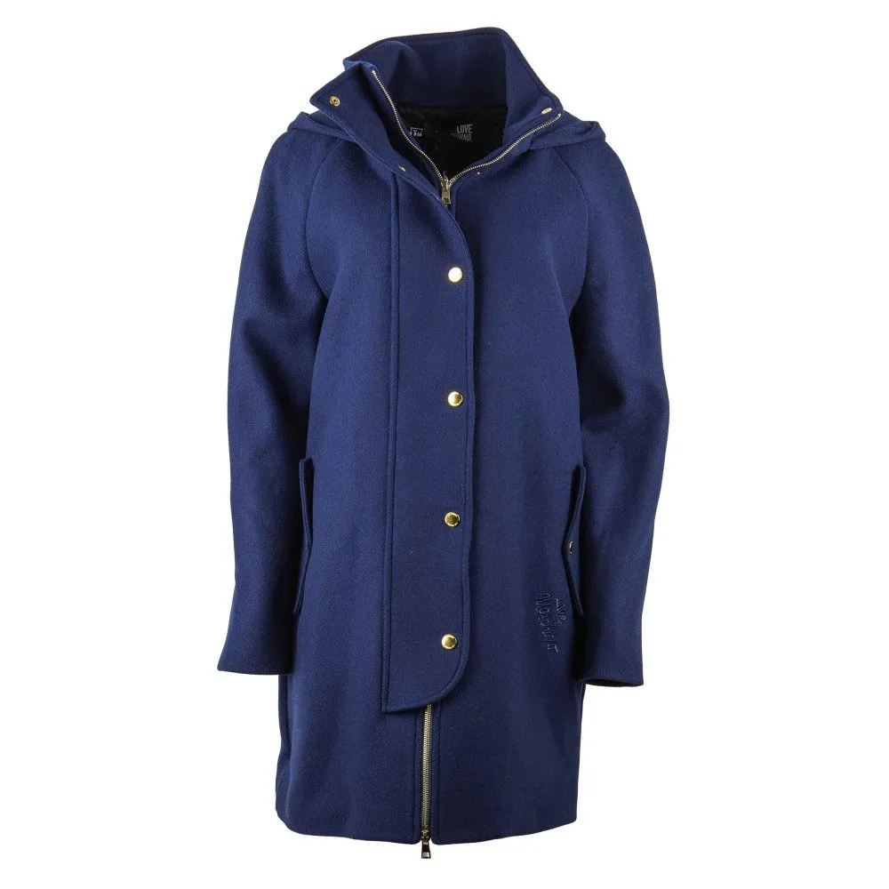 Blue Wool Women Coat