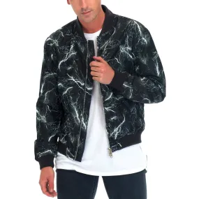 Bolt Print Bomber Jacket