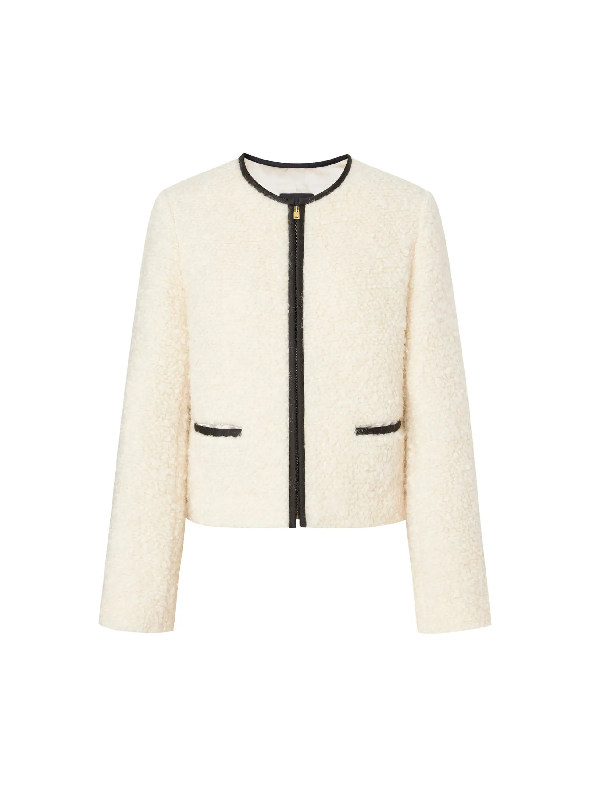 Boucle Textured Cropped Jacket