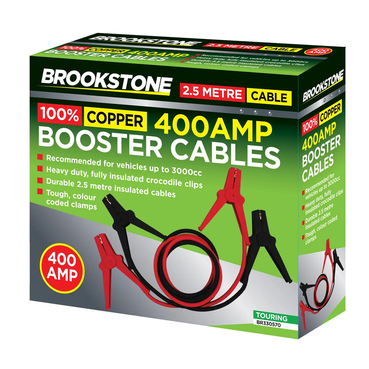 Brookstone 100% Copper 400AMP Jump Leads 2.5m