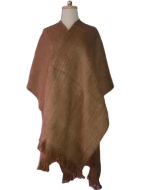 Brown Alpaca Ruana Open Poncho for Women